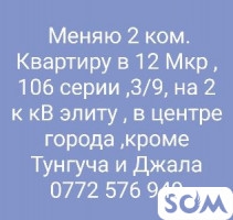 Меняю 2х.комнатную квартиру 106 серии на элитку