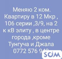 Меняю 2х.комнатную квартиру 106 серии на элитку